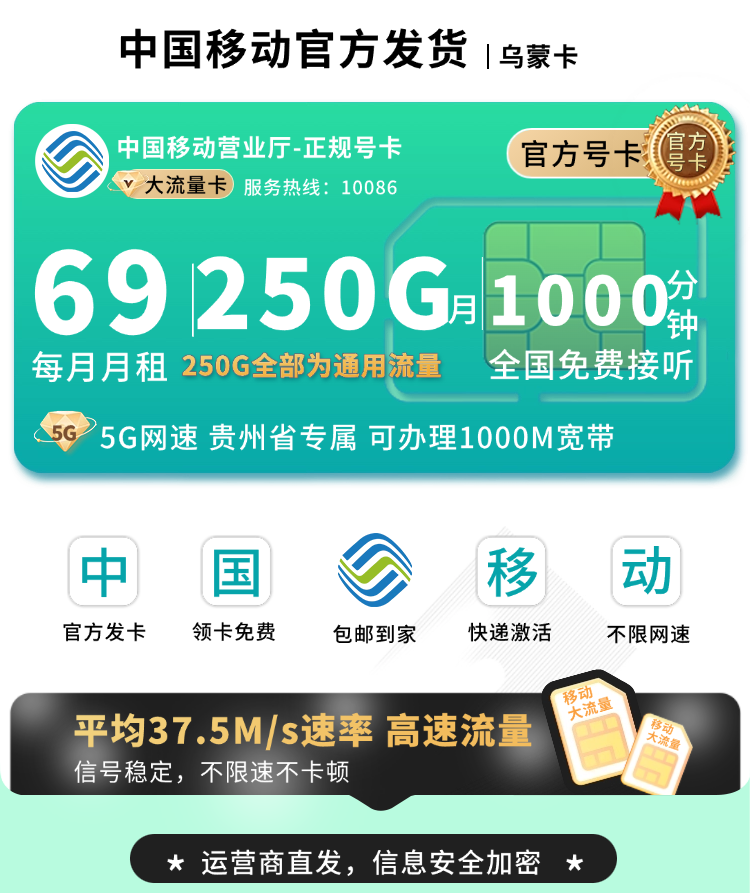 移动乌蒙卡69元250G通用流量+1000分钟+贵州专属TOP.png